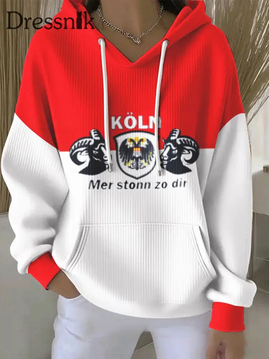 Damen Kölner Karneval Hoodie Rot / S