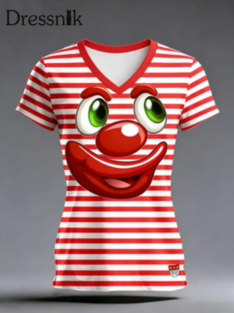 Damen Kölner Karneval kurz ärmel iges T-Shirt mit V-Ausschnitt schulter frei Rot / S