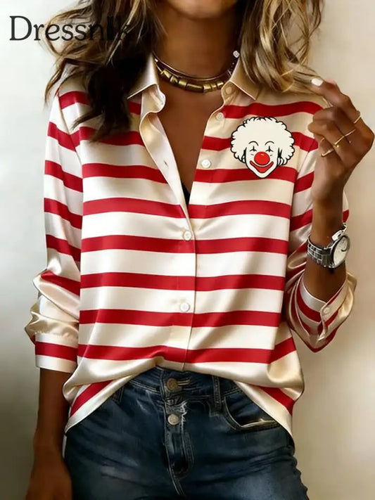 Damen Kölner Karneval Lässiges Langarm-Satin-Shirt als bild / S