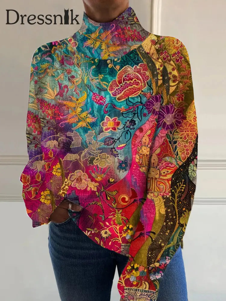 Damen Kunst Vintage Kunstdruck Lässiger Schicker Pullover A / S