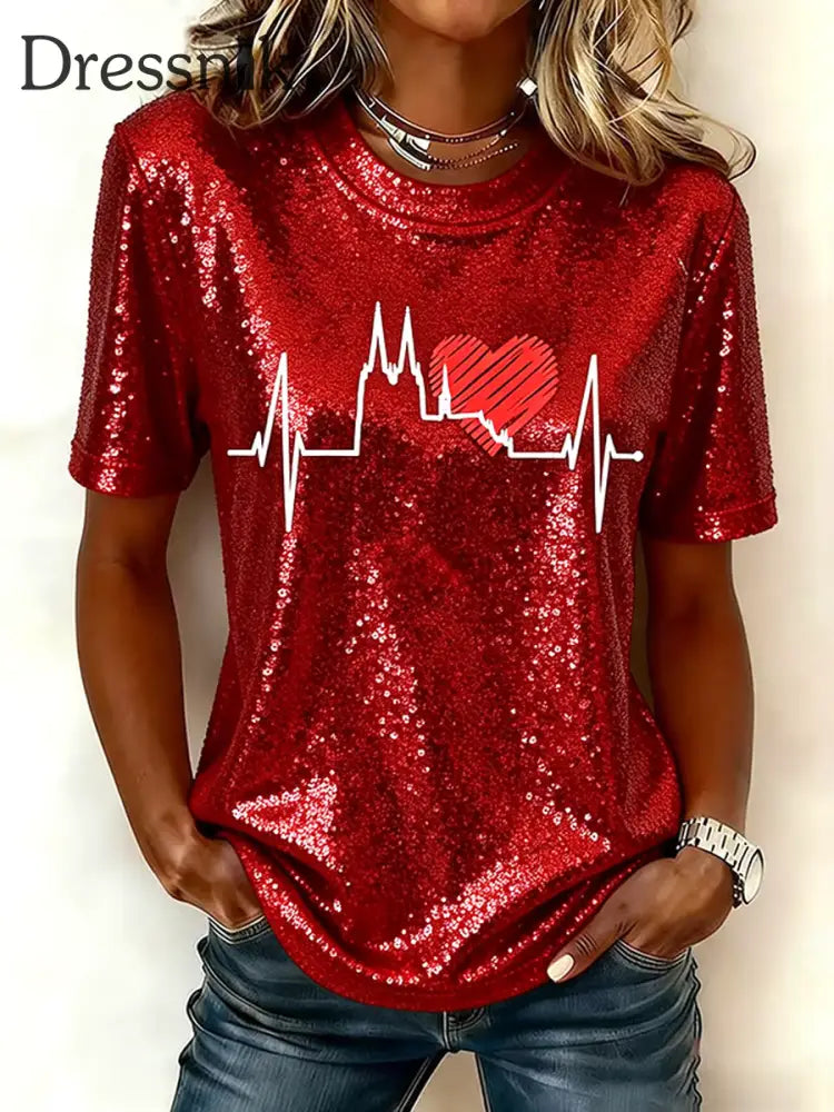 Damen-Kurzarm-T-Shirt KöLnisch-Karnevals-Print Rot / S