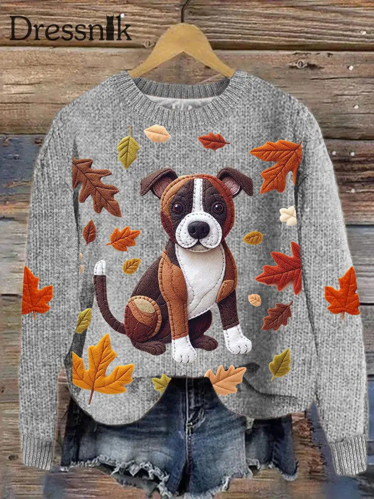 Damen Labrador Ahornblatt Sweatshirt Grau / S