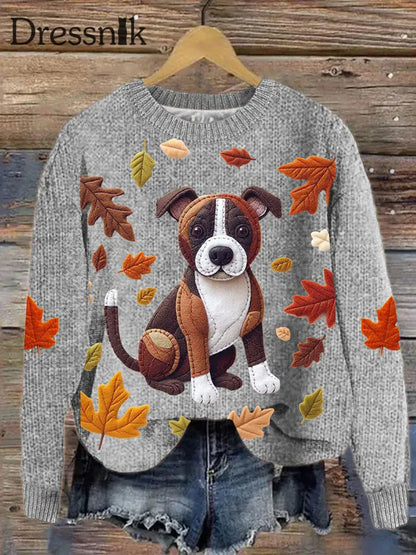 Damen Labrador Ahornblatt Sweatshirt Grau / S