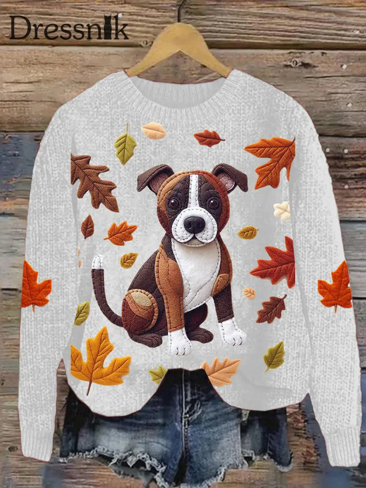 Damen Labrador Ahornblatt Sweatshirt Weiß / S