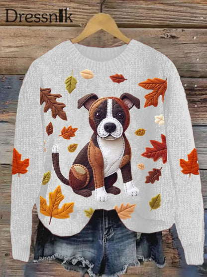 Damen Labrador Ahornblatt Sweatshirt Weiß / S