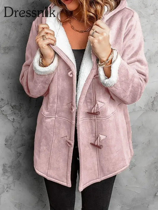 Damen-Lässige bequeme Oberbekleidung mit langen Ärmeln Rosa