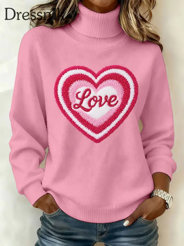 Damen LIEBE Print Casual Top Rosa / S