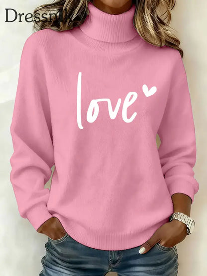 Damen LIEBE Print Casual Top Rosa / S