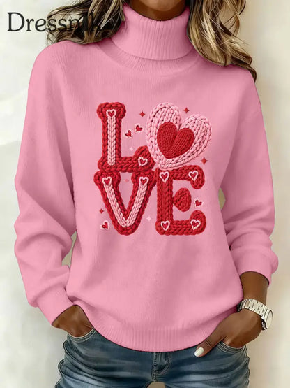 Damen LIEBE Print Casual Top Rosa / S