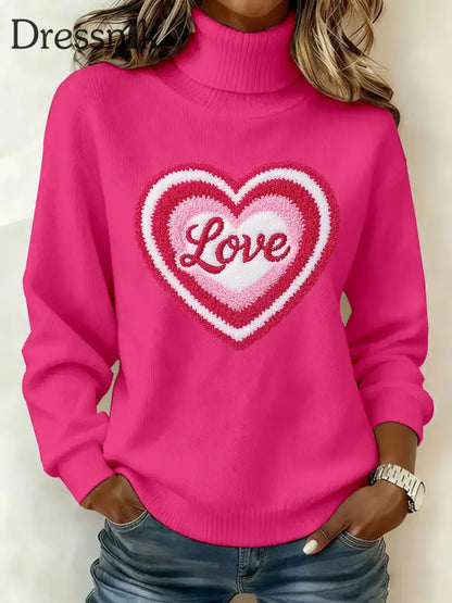 Damen LIEBE Print Casual Top Rosenrot / S