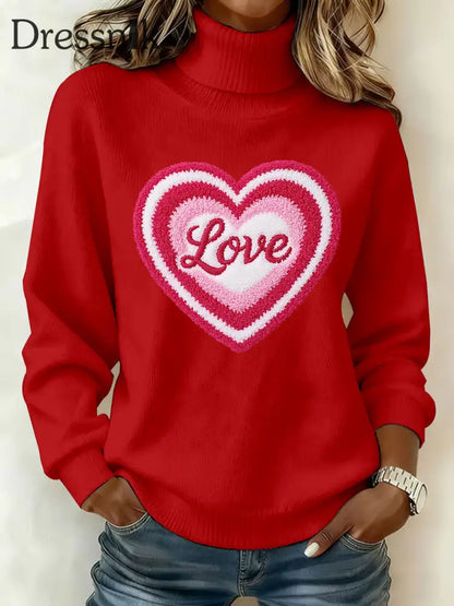 Damen LIEBE Print Casual Top Rot / S