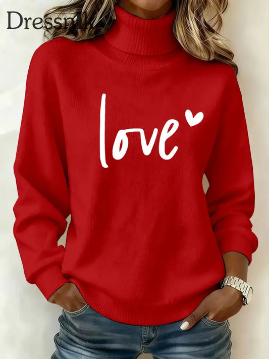 Damen LIEBE Print Casual Top Rot / S