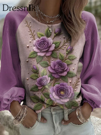 Damen Lila Flora Kunst Top Bild 1 / S