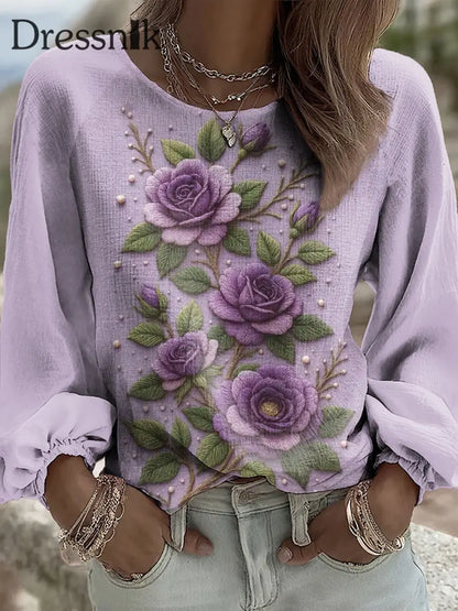 Damen Lila Flora Kunst Top Bild 2 / S