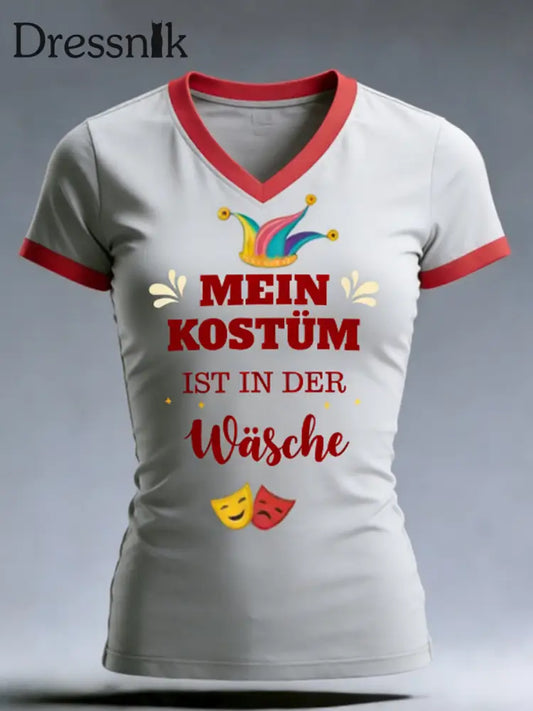 Damen Mein Kostüm ist in der Wäsche T-Shirt Grau / S