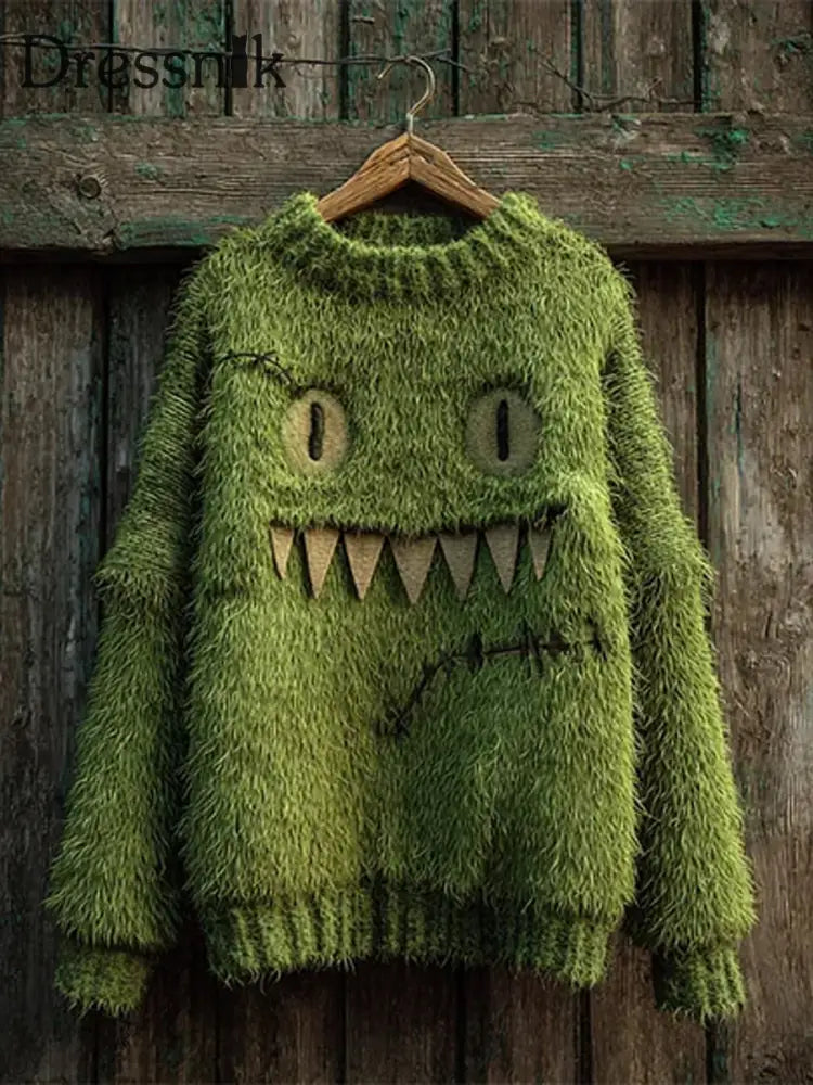 Damen Retro Schwarzer Katzen druck Lässiger Pullover A / S