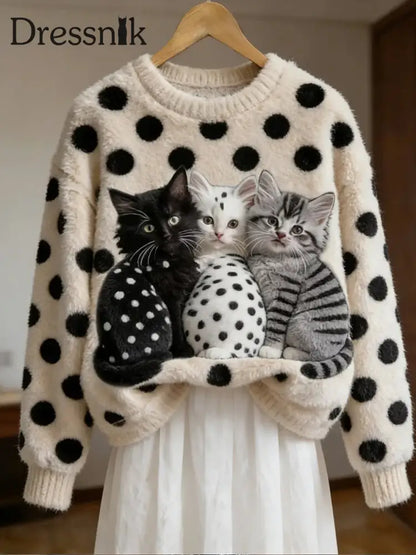 Damen Retro Tier kunst druck Komfortables Flanell oberteil