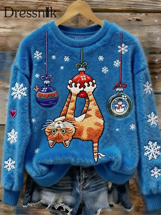 Damen Retro Tier kunst druck Komfortables Flanell oberteil A / S