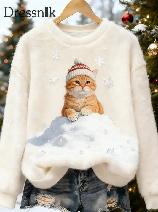 Damen Retro Tier kunst druck Komfortables Flanell oberteil A / S