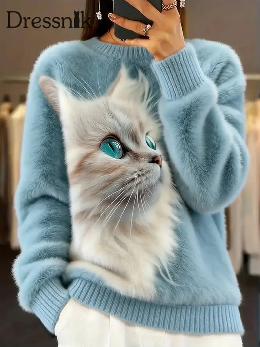 Damen Retro Tier kunst druck Komfortables Flanell oberteil A / S