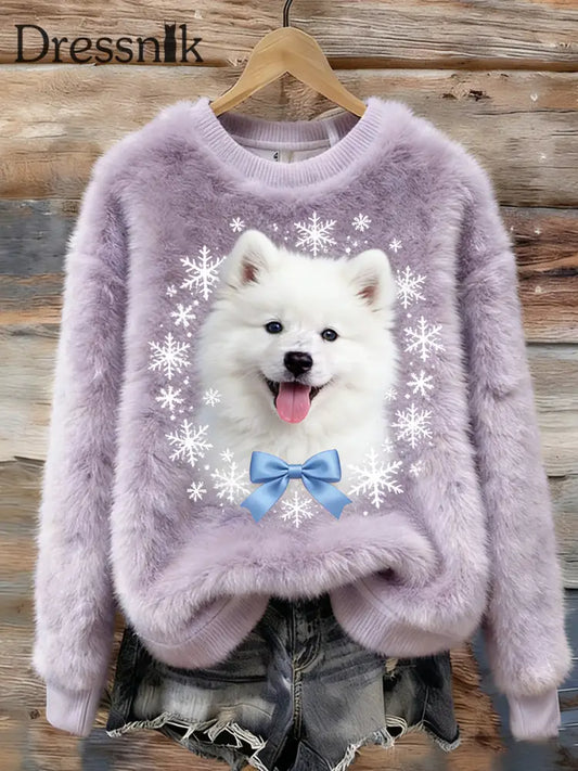 Damen Retro Tier kunst druck Komfortables Flanell oberteil A / S