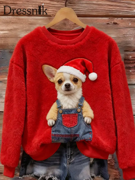 Damen Retro Tier kunst druck Komfortables Flanell oberteil A / S