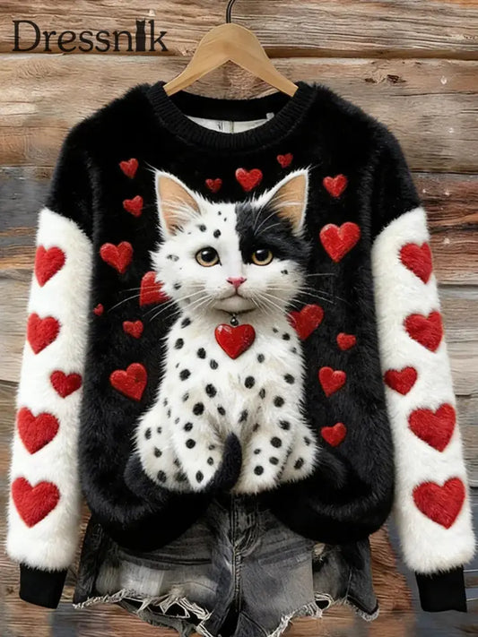 Damen Retro Tier kunst druck Komfortables Flanell oberteil A / S