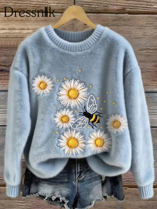 Damen Retro Tier kunst druck Komfortables Flanell oberteil A / S