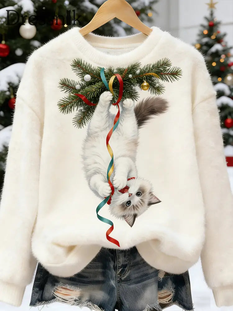 Damen Retro Tier kunst druck Komfortables Flanell oberteil A / S