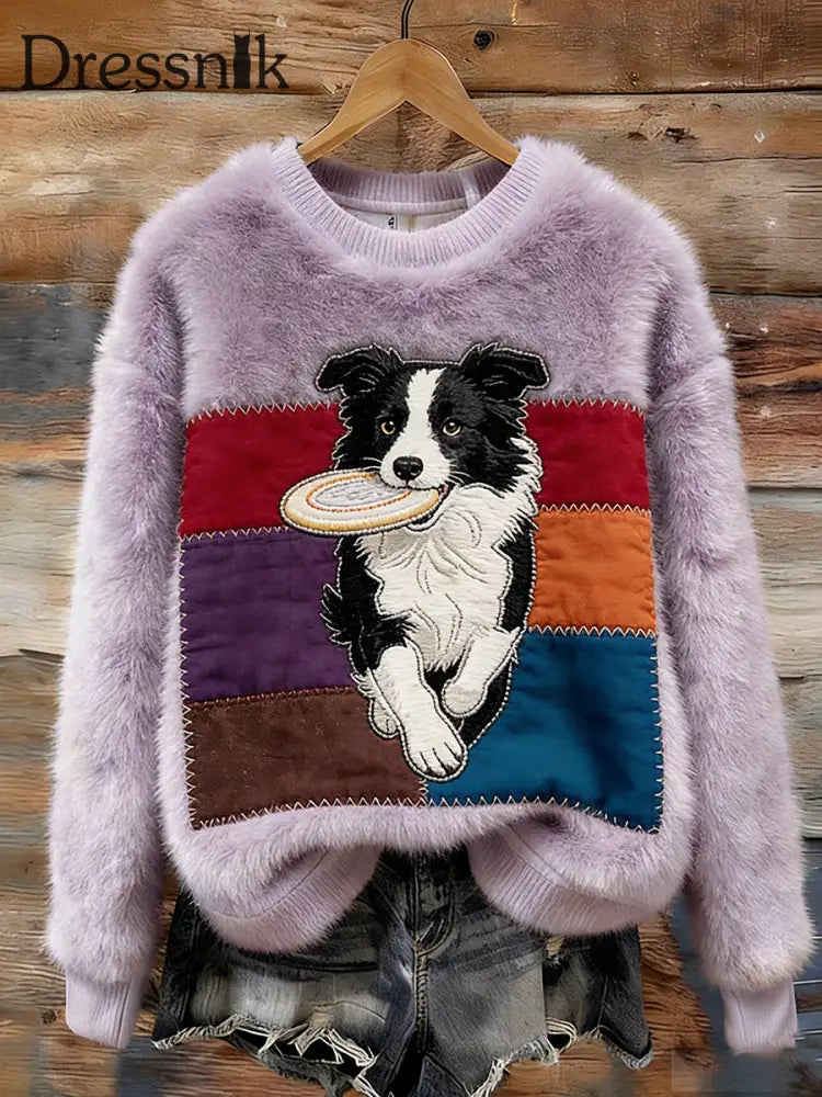 Damen Retro Tier kunst druck Komfortables Flanell oberteil A / S