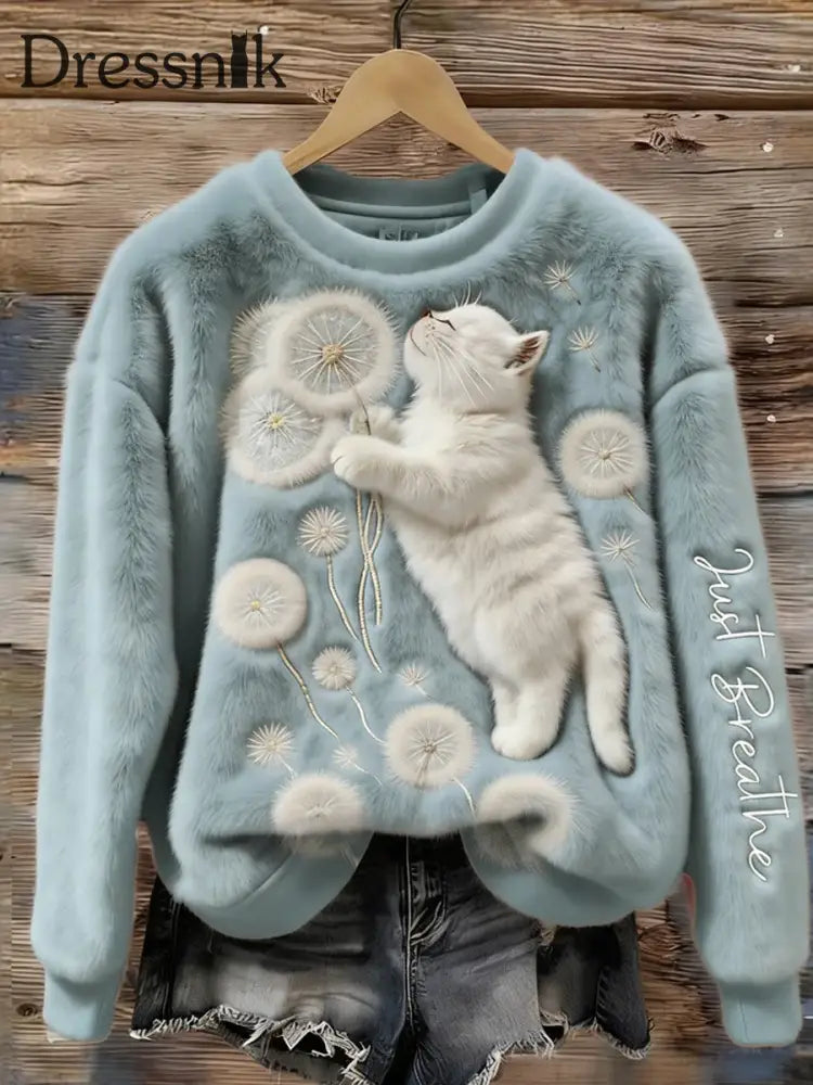 Damen Retro Tier kunst druck Komfortables Flanell oberteil A / S