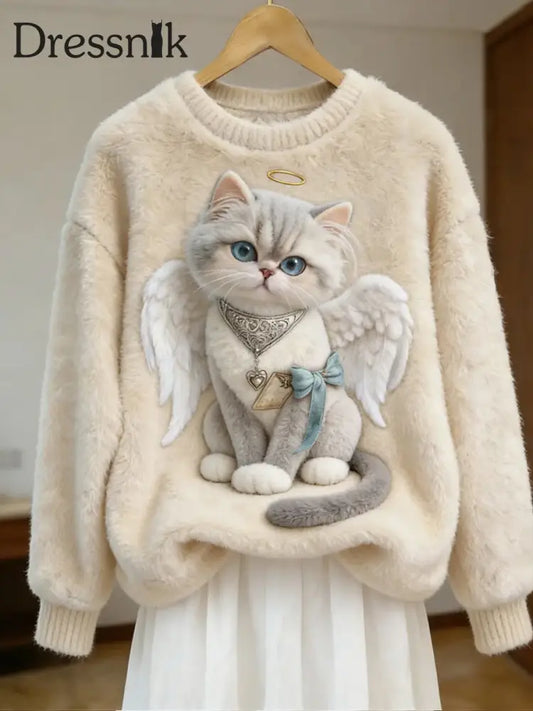 Damen Retro Tier kunst druck Komfortables Flanell oberteil A / S