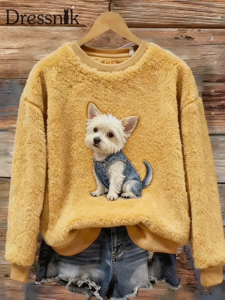 Damen Retro Tier kunst druck Komfortables Flanell oberteil A / S