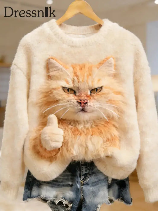 Damen Retro Tier kunst druck Komfortables Flanell oberteil A / S