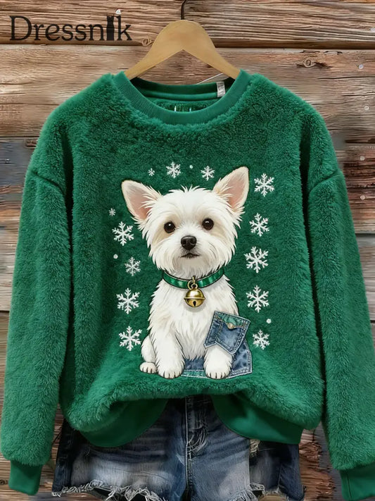 Damen Retro Tier kunst druck Komfortables Flanell oberteil A / S