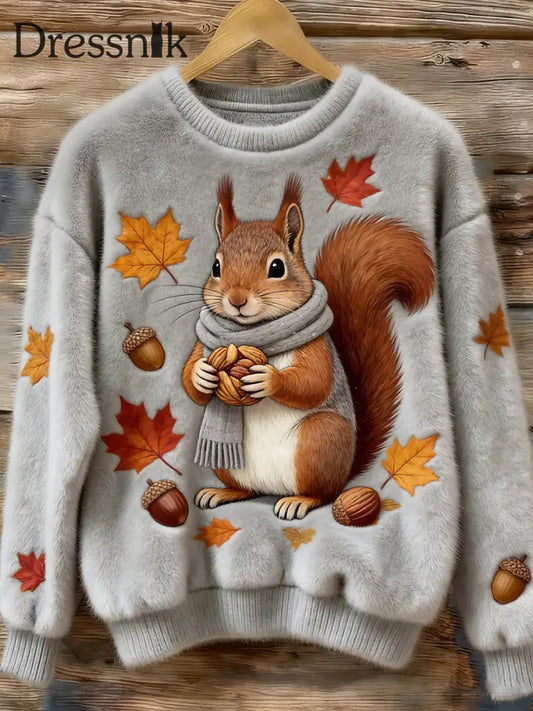 Damen Retro Tier kunst druck Komfortables Flanell oberteil A / S