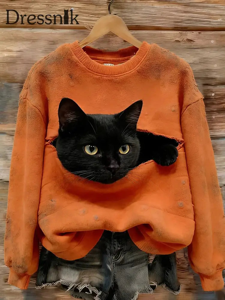 Damen Retro Tier kunst druck Komfortables Flanell oberteil A / S