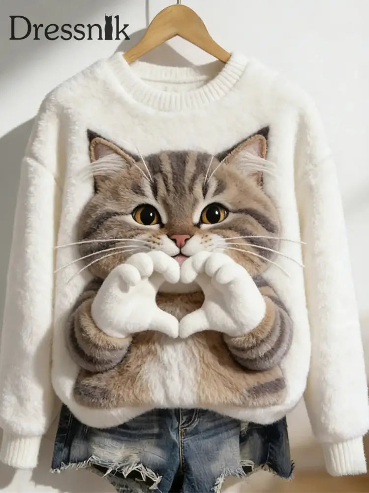 Damen Retro Tier kunst druck Komfortables Flanell oberteil A / S