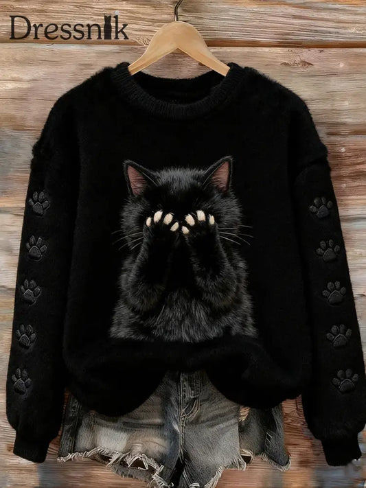 Damen Retro Tier Kunst Print Casual Flanell Top A / S