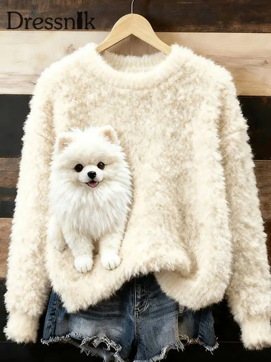 Damen Retro Tier Kunst Print Casual Flanell Top A / S