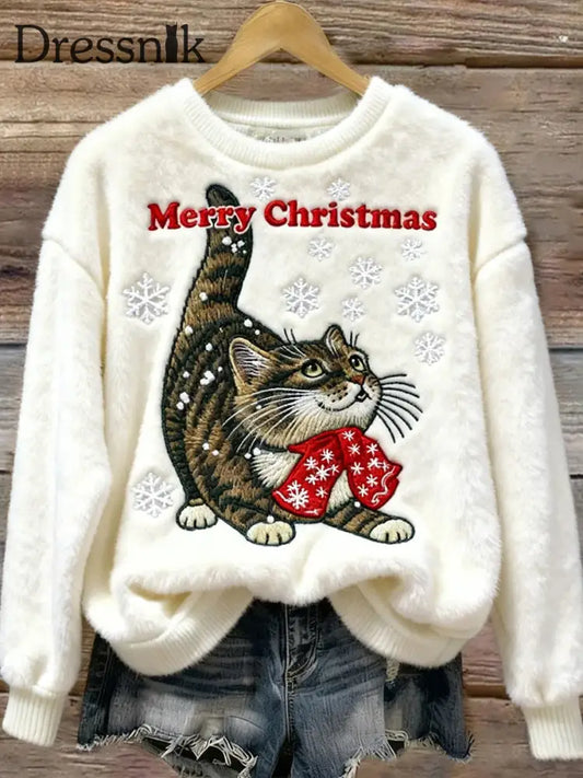 Damen Retro Tier Kunst Print Casual Flanell Top A / S