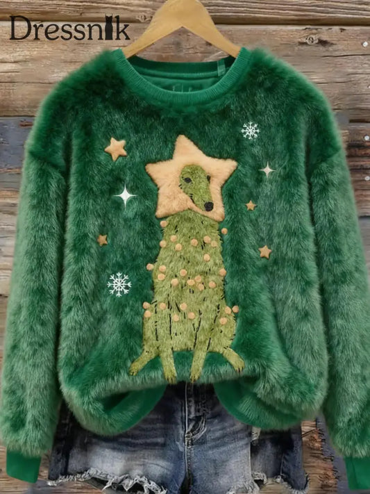 Damen Retro Tier Kunst Print Casual Flanell Top A / S