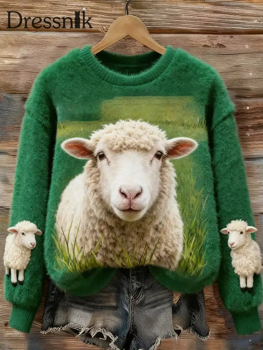 Damen Retro Tier Weihnachts kunst Druck Casual Komfort Flanell Top A / S