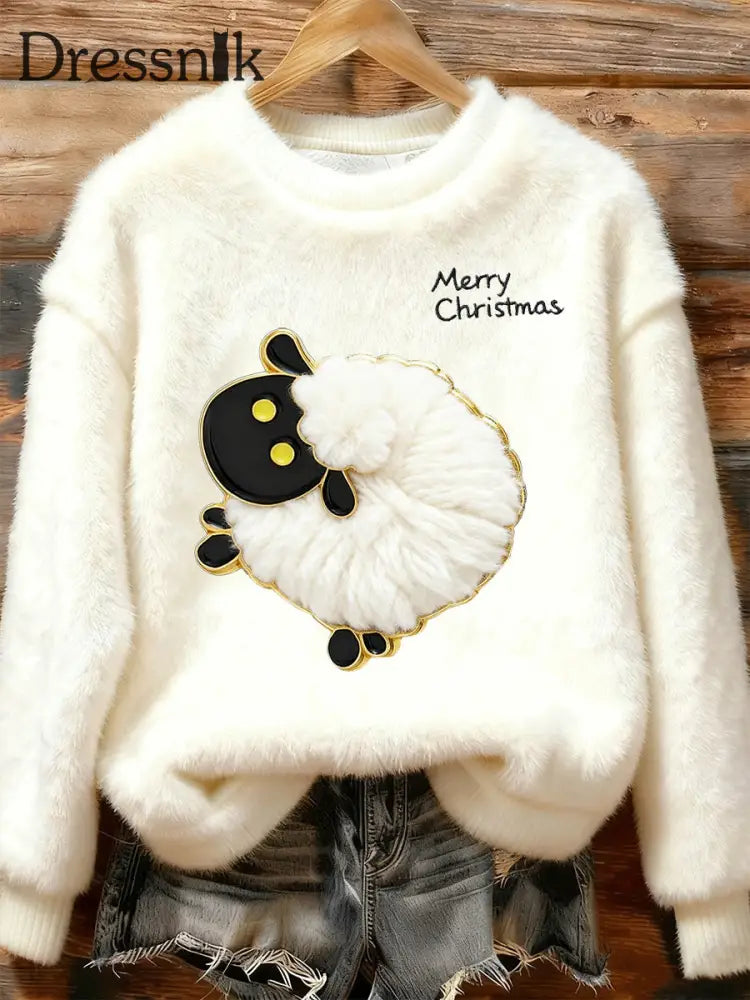 Damen Retro Tier Weihnachts kunst Print Casual Flanell Top A / S