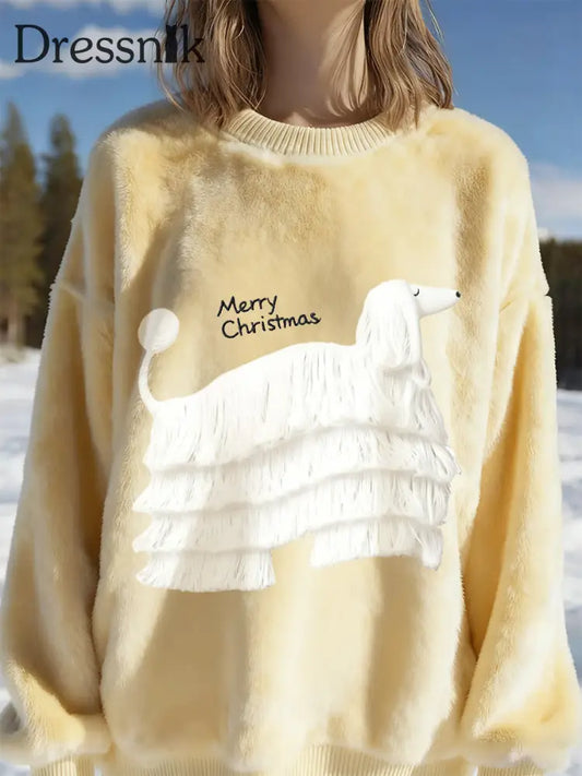 Damen Retro Tier Weihnachts kunst Print Casual Flanell Top A / S