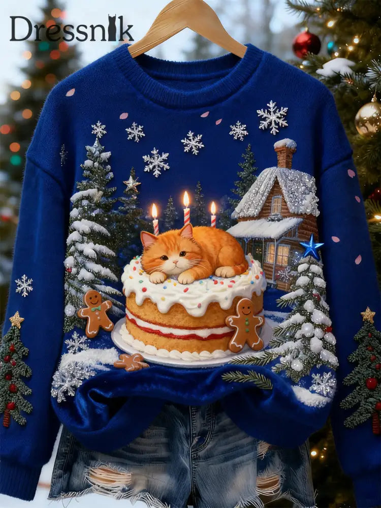 Damen Retro Tier Weihnachts kunst Print Casual Flanell Top A / S