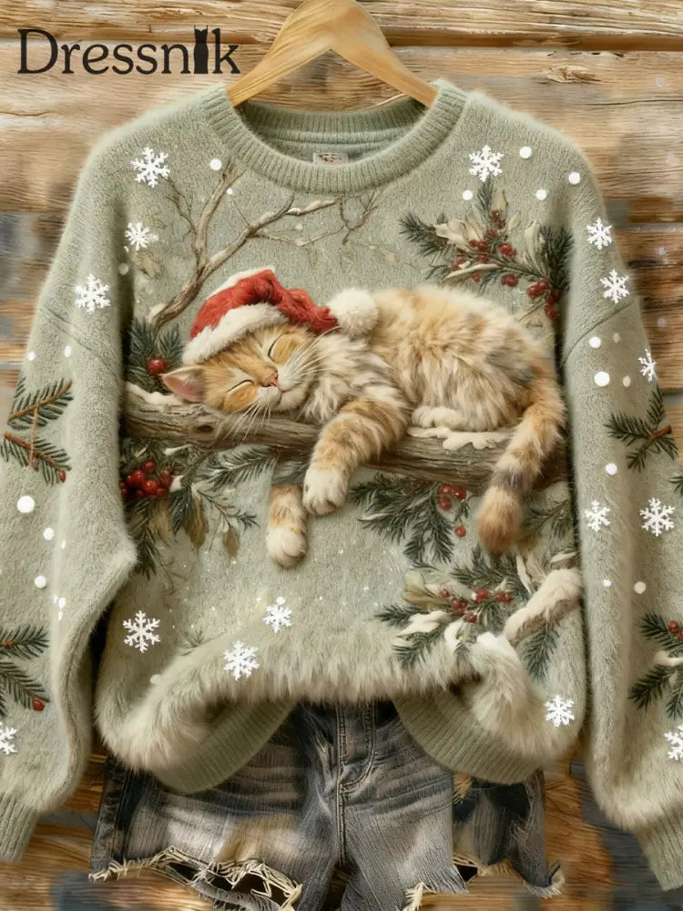 Damen Retro Tier Weihnachts kunst Print Casual Flanell Top A / S