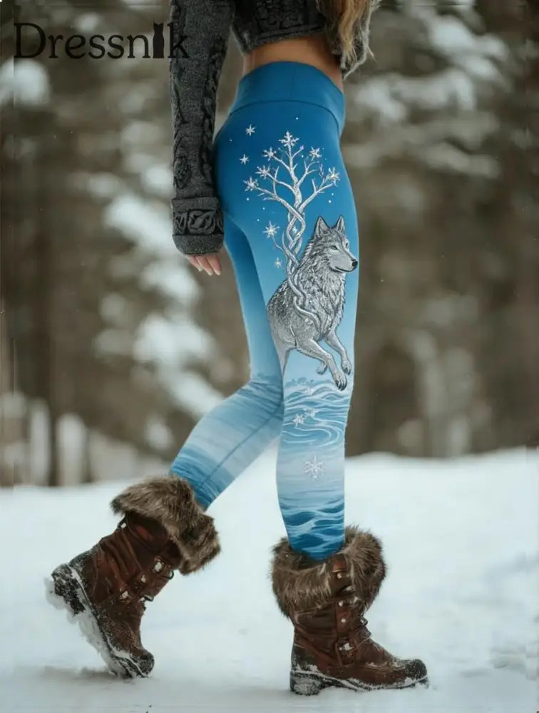 Damen Retro Wikinger keltische Kunst Muster Athletische Stretch Leggings A / S