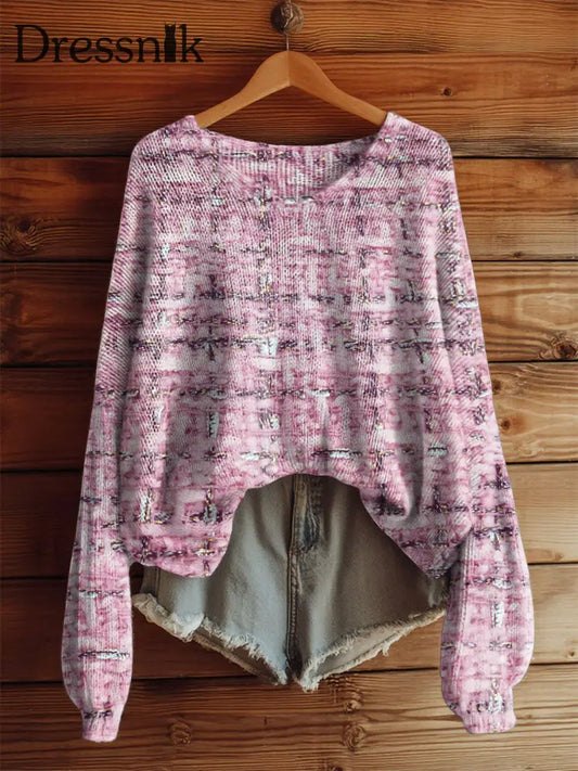 Damen Rosa Plaid Print Casual Top Rosa / S