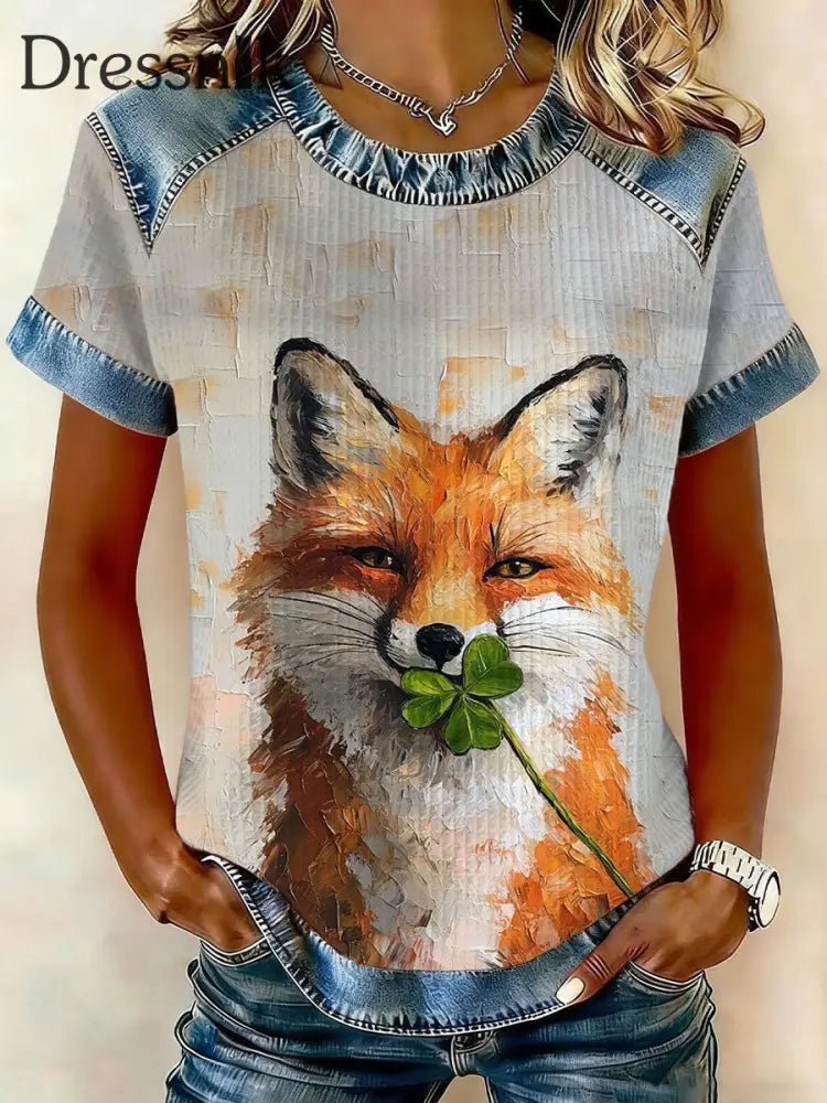 Damen St. Patrick’s Day bedrucktes lässiges T-Shirt als bild / S